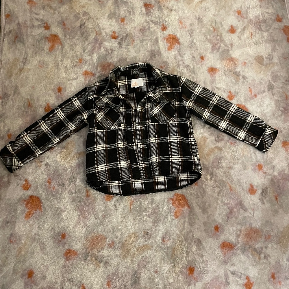 GB Girls Plaid Overcoat Size Youth Medium